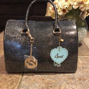 Sparkly black jelly purse